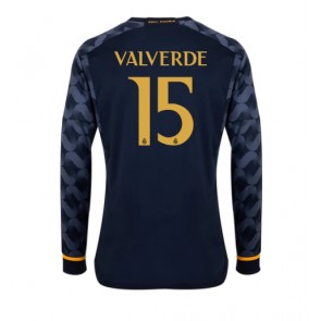 Lacne Muži Futbalové dres Real Madrid Federico Valverde #15 2023-24 Dlhy Rukáv - Preč